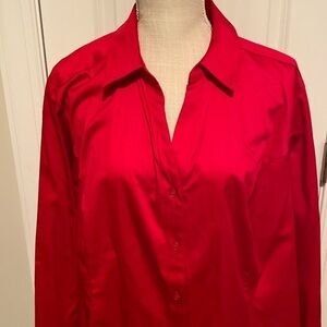 Lane Bryant size 28 women’s blouse stretchy new with tags red